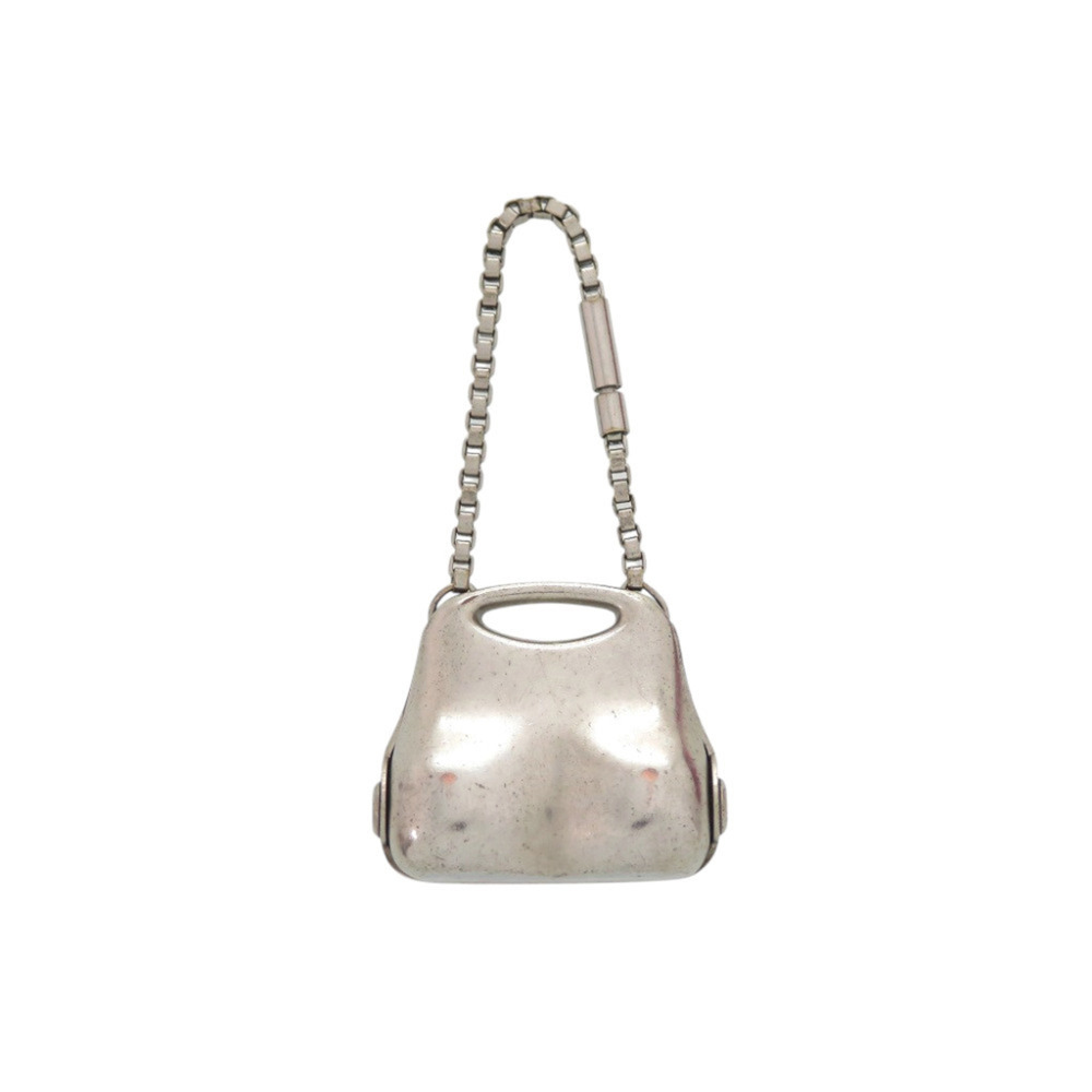 Chanel handbag motif charm, metal, silver keychain 0647CHANEL
